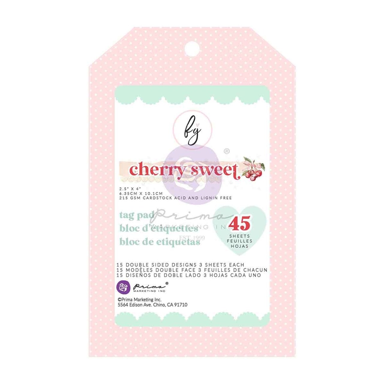 Prima Marketing Tag Pad 2.5"X4" 45/Pkg-Cherry Sweet By Frank Garcia